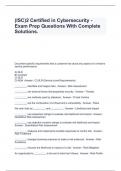 &lpar;ISC&rpar;2 Certified in Cybersecurity - Exam Prep Questions With Complete Solutions&period;