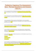 Pediatrics Capstone Pre-Assessment Quiz &sol; Revised Questions and Answers &sol; Sure A &plus;