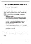 Samenvatting -  Financiële berekeningstechnieken (16/20) (B5G050) 