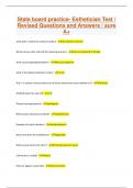 State board practice- Esthetician Test &sol; Revised Questions and Answers &sol; sure A&plus;