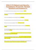 WGU C172 Network and Security - Foundations&semi; PA and OA &sol; Revised Questions and Answers A&plus;