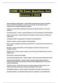 COMM 100 Exam Questions And Answers @ 2024 