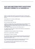 ISyE 6402 MIDTERM PREP QUESTIONS SOLVED CORRECTLY & GRADED A+