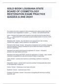 Louisiana State Board of Cosmetology Restoration Exam Prep &vert; Gold Book Practice Questions & Answers &vert; Study Guide