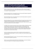 CLC 059 Subcontracting Exam Questions and Complete Solutions