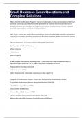 Small Business Exam Questions and Complete Solutions&period;