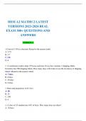 HESI A2 MATHS 2 LATEST  VERSIONS 2023-2024 REAL  EXAM 300&plus; QUESTIONS AND  ANSWERS