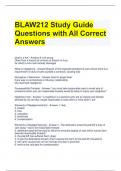 BLAW212 Study Guide Questions with All Correct Answers 