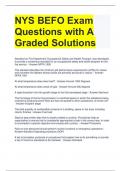 NYS BEFO Exam Questions with A Graded Solutions