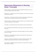 Rasmussen Dimensions in Nursing Exam 1 Concepts Questions And Answers.