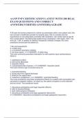 AANP FNP CERTIFICATION LATEST WITH 200 REAL EXAM QUESTIONS AND CORRECT ANSWERS&lpar;VERIFIED ANSWERS&rpar;&vert;AGRADE