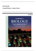 Test Bank - Campbell Biology, 4th Canadian Edition (Urry, 2025), Chapter 1-56 | All Chapters