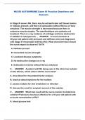 NU350 AUTOIMMUNE Exam III Practice Questions and Answers 