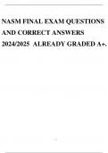 NASM FINAL EXAM QUESTIONS AND CORRECT ANSWERS 2024/2025 ALREADY GRADED A+.