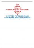 OCR A Level History A Y106/01 England 1485–1558: the Early Tudors QUESTION PAPER AND MARK SCHEME FOR JUNE 2023 (MERGED 