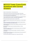 NCCCO Tower Crane Exam Questions with Correct Answers