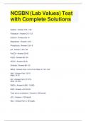 NCSBN (Lab Values) Test with Complete Solutions