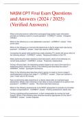 NASM CPT Final Exam Questions  and Answers (2024 / 2025)  (Verified Answers