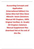 Solutions Manual With Test Bank for Accounting Concepts and Application (International Edition) 11th Edition By James Stice, Earl Stice, Steve Albrecht Swain (All Chapters, 100% Original Verified, A+ Grade)