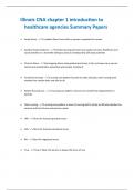 Illinois CNA chapter 1 introduction to  healthcare agencies Summary Papers