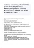 readiness assessment-patho WGU D115 (Latest 2023_ 2024) Advanced Pathophysiology for the Advanced 