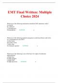 EMT Final Written: Multiple Choice 2024