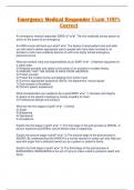 Emergency Medical Responder Exam 100&percnt; Correct 