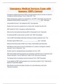 Emergency Medical Services Exam with Answers 100&percnt; Correct 