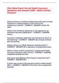 Ohio State Exam Life and Health Insurance Questions and Answers &lpar;2024 &sol; 2025&rpar; &lpar;Verified  Answers