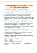 Emergency Medical Care Chapter 1 Exam 100&percnt; Correct &lpar;introduction&rpar; 