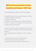 WFG Life Insurance Exam Practice Questions and Answers 100% Pass