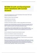 NCSBN Growth and Development Exam Questions with Correct Answers