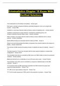 Criminalistics Chapter 15 Exam With Verified Solutions 