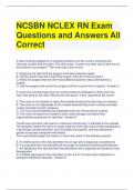 NCSBN NCLEX RN Exam Questions and Answers All Correct