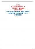 OCR A Level History A Y113/01 Britain 1930–1997 QUESTION PAPER AND MARK SCHEME FOR JUNE 2023 (MERGED) 