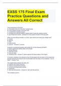 EXSS 175 Final Exam Practice Questions and Answers All Correct 