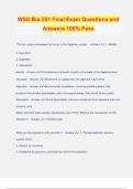 WSU Bio 251 Final Exam Questions and Answers 100&percnt; Pass