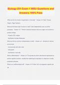 Biology 251 Exam 1 WSU Questions and Answers 100&percnt; Pass