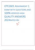 OTE2601 ASSIGNMENT 1 EXAM WITH QUESTIONS AND 100&percnt; VERIFIED HIGH QUALITY ANSWERS 2024RATED A&plus;