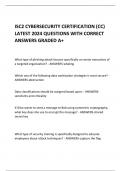 ISC2 CYBERSECURITY CERTIFICATION (CC) LATEST 2024 QUESTIONS WITH CORRECT ANSWERS GRADED A+