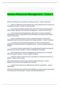 Human Resource Management - Exam 3 Questions and Answers (Graded A)