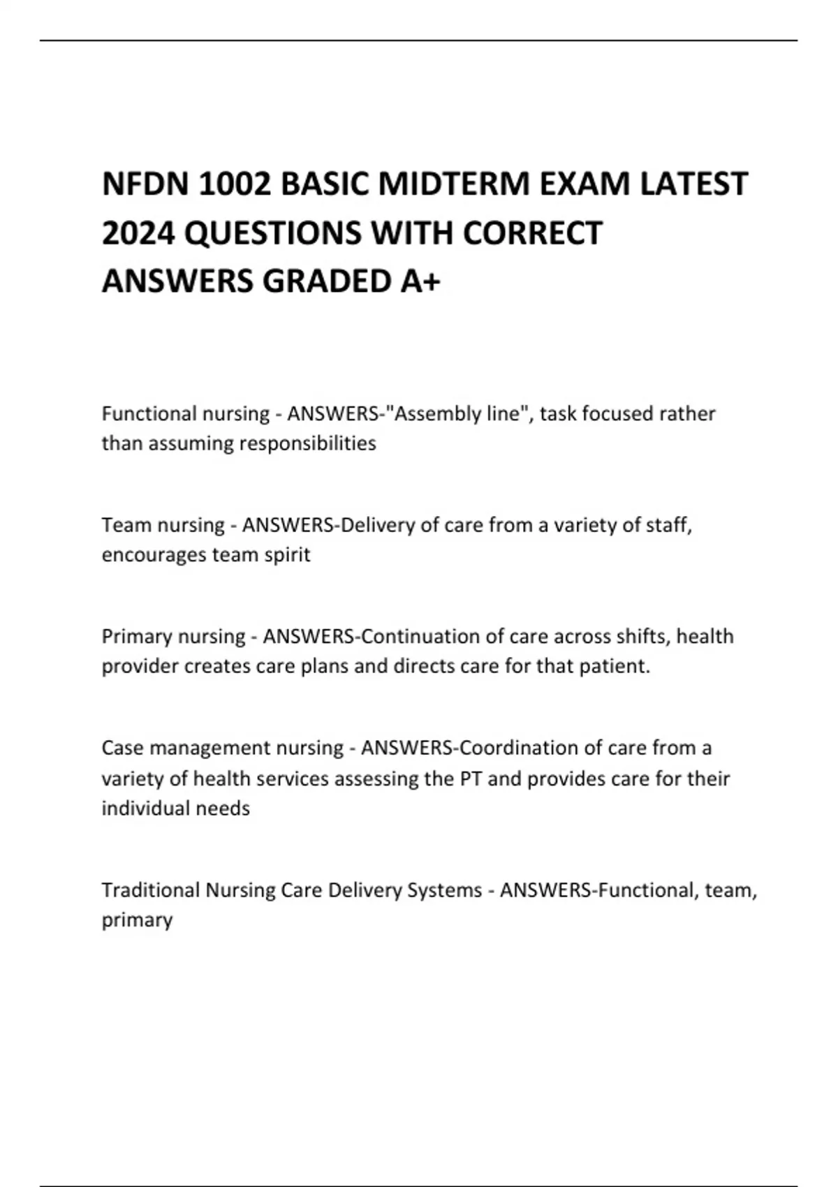 NFDN 1002 BASIC MIDTERM EXAM LATEST 2024 QUESTIONS WITH CORRECT ANSWERS ...