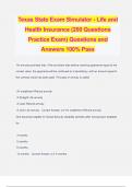 Texas State Exam Simulator - Life and Health Insurance (200 Questions Practice Exam) Questions and Answers 100% Pass