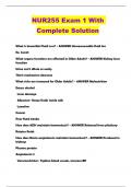 NUR255 Exam 1 With Complete Solution