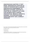 Ignatavicius Chapter 37 TEST BANK, Ignatavicius Chapter 22: Care of Patients with Cancer, Ignatavicius Assessment of Nervous System; Chapter 41, Chapter 20: Concepts of Care for Patients With Cancer Ignatavicius: Medical-Surgical Nursing, 10th Editio… Fla