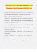 Arizona Driver License Manual Exam Questions and Answers 100% Pass