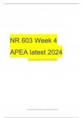 NR 603 Week 4 APEA latest 2024 Fundamentals of Nursing Practice 
