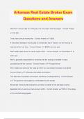 Arkansas Real Estate Broker Exam Questions and Answers