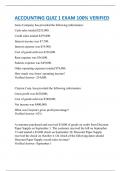 ACCOUNTING QUIZ 1 EXAM 100&percnt; VERIFIED