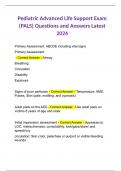 Pediatric Advanced Life Support Exam (PALS) Questions and Answers Latest 2024